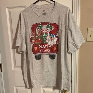 Hanes Light Gray Nana Claus Tee